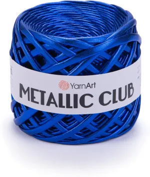 YarnArt Metallic Club Yarn – Super Bulky T-Shirt Yarn, 100% Polyester, 6.35 oz (180g), 60 yds (55m), Shiny Multicolor Thread for Handbags, Chic Night Bags, and Crochet Projects (8118)