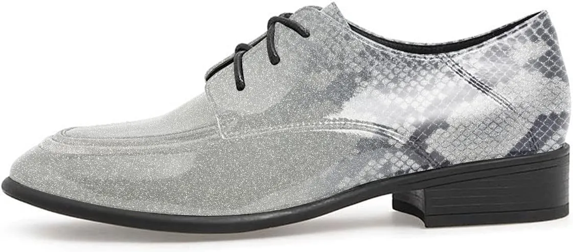 YDN Women Classic Round Toe Business Oxfords Lace Up Formal Wingtip Brogue Low Heel Dressy Shoes Size 4-15 US