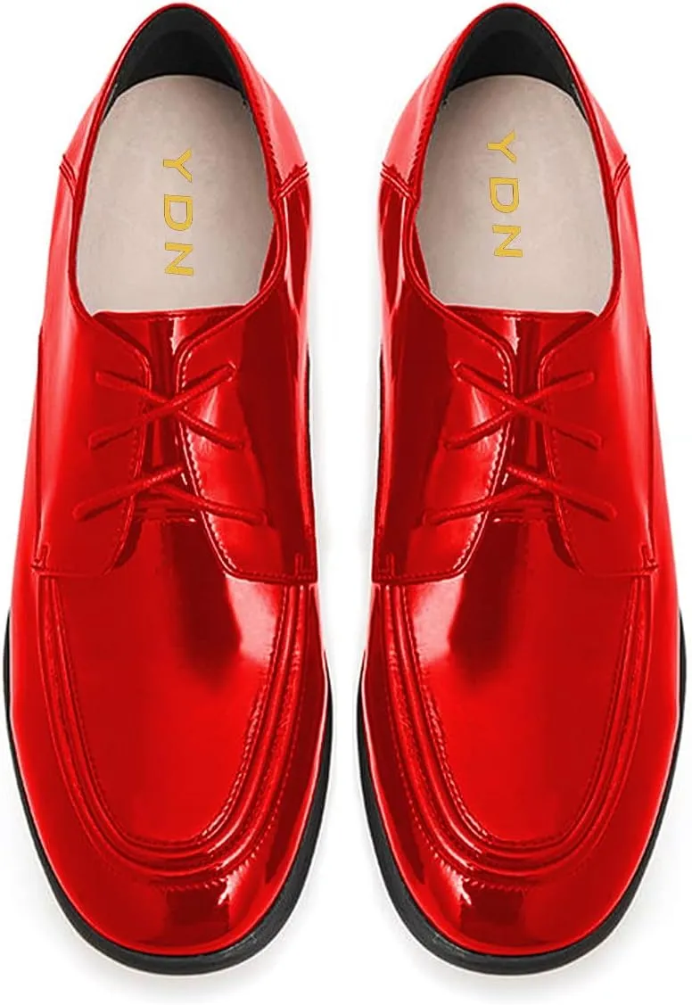 YDN Women Classic Round Toe Business Oxfords Lace Up Formal Wingtip Brogue Low Heel Dressy Shoes Size 4-15 US