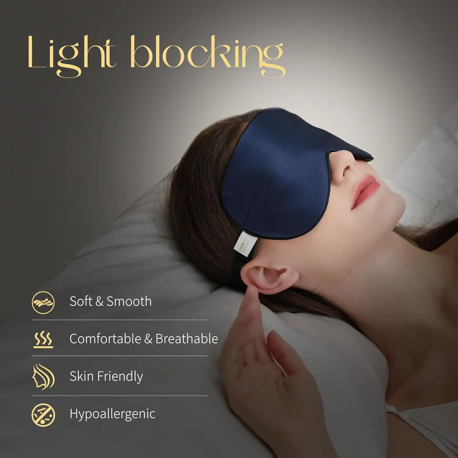 ZIMASILK 2 Pack 100% Natural Silk Sleep Mask, Adjustable Super-Smooth Soft Eye Mask for Sleep, Multiple Color Options (Navy Blue   Pink)