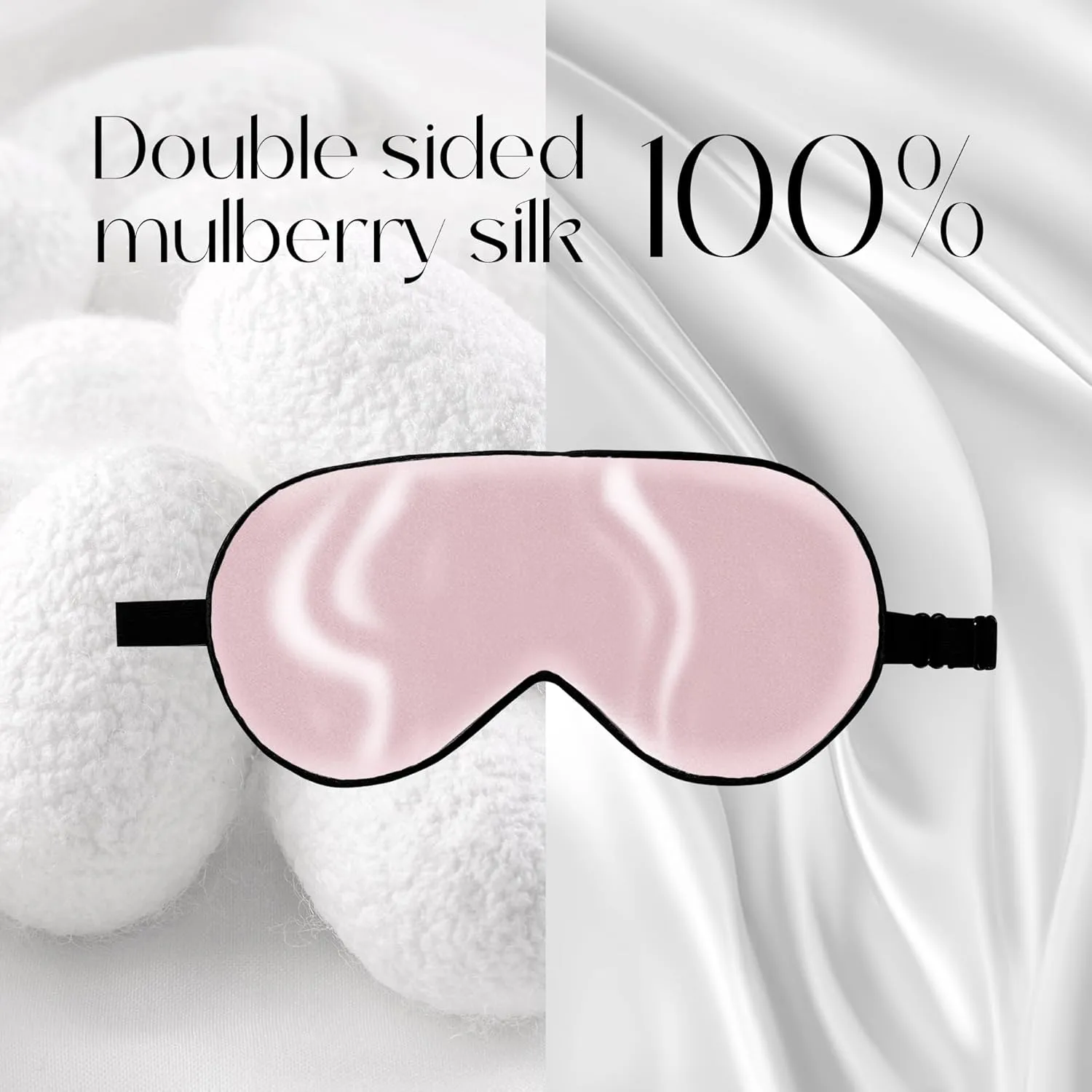 ZIMASILK 2 Pack 100% Natural Silk Sleep Mask, Adjustable Super-Smooth Soft Eye Mask for Sleep, Multiple Color Options (Navy Blue   Pink)