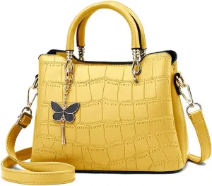 ZiMing Top-handle Handbag for Women Faux Leather Purse Crocodile Pattern Satchel Bag Medium Tote Bags Shoulder Crossbody Bag