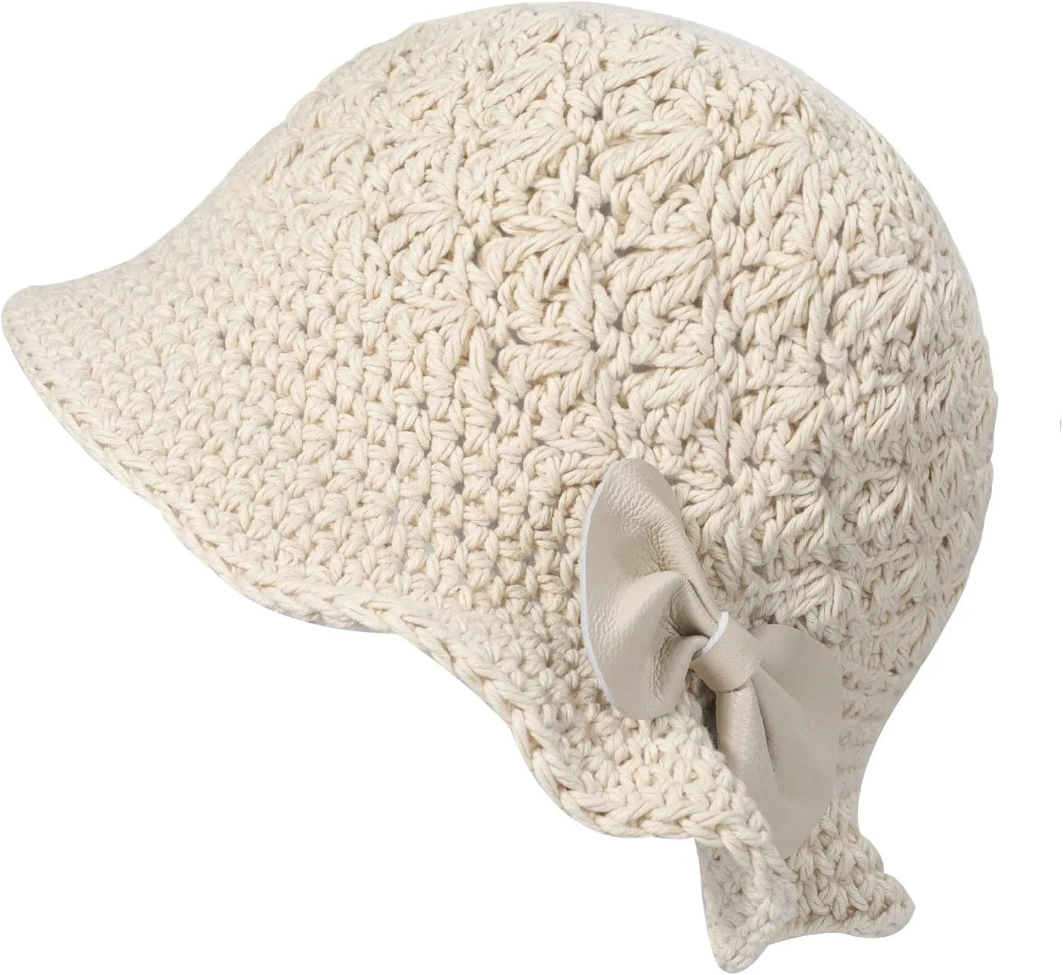 ZLYC Women Winter Crochet Bucket Hat Handmade Cotton Knit Cloche Bowler Hats