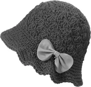ZLYC Women Winter Crochet Bucket Hat Handmade Cotton Knit Cloche Bowler Hats