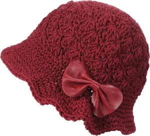 ZLYC Women Winter Crochet Bucket Hat Handmade Cotton Knit Cloche Bowler Hats