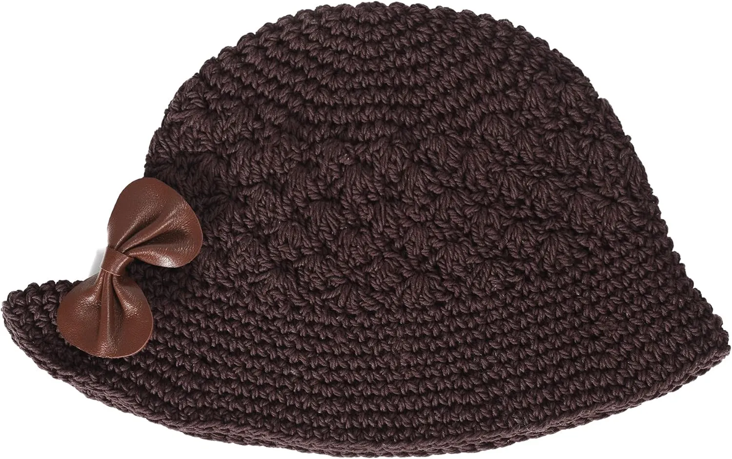 ZLYC Women Winter Crochet Bucket Hat Handmade Cotton Knit Cloche Bowler Hats