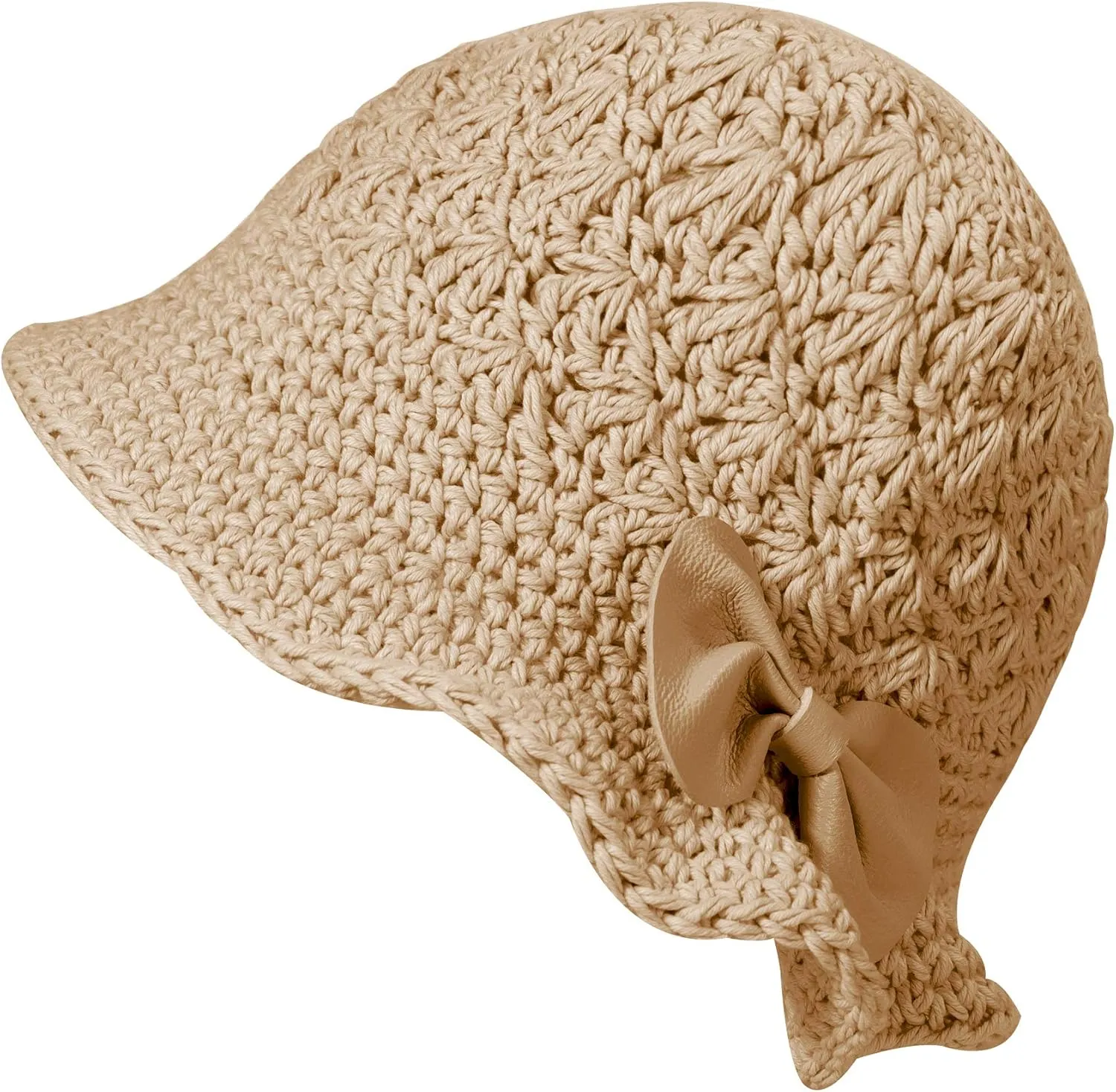 ZLYC Women Winter Crochet Bucket Hat Handmade Cotton Knit Cloche Bowler Hats