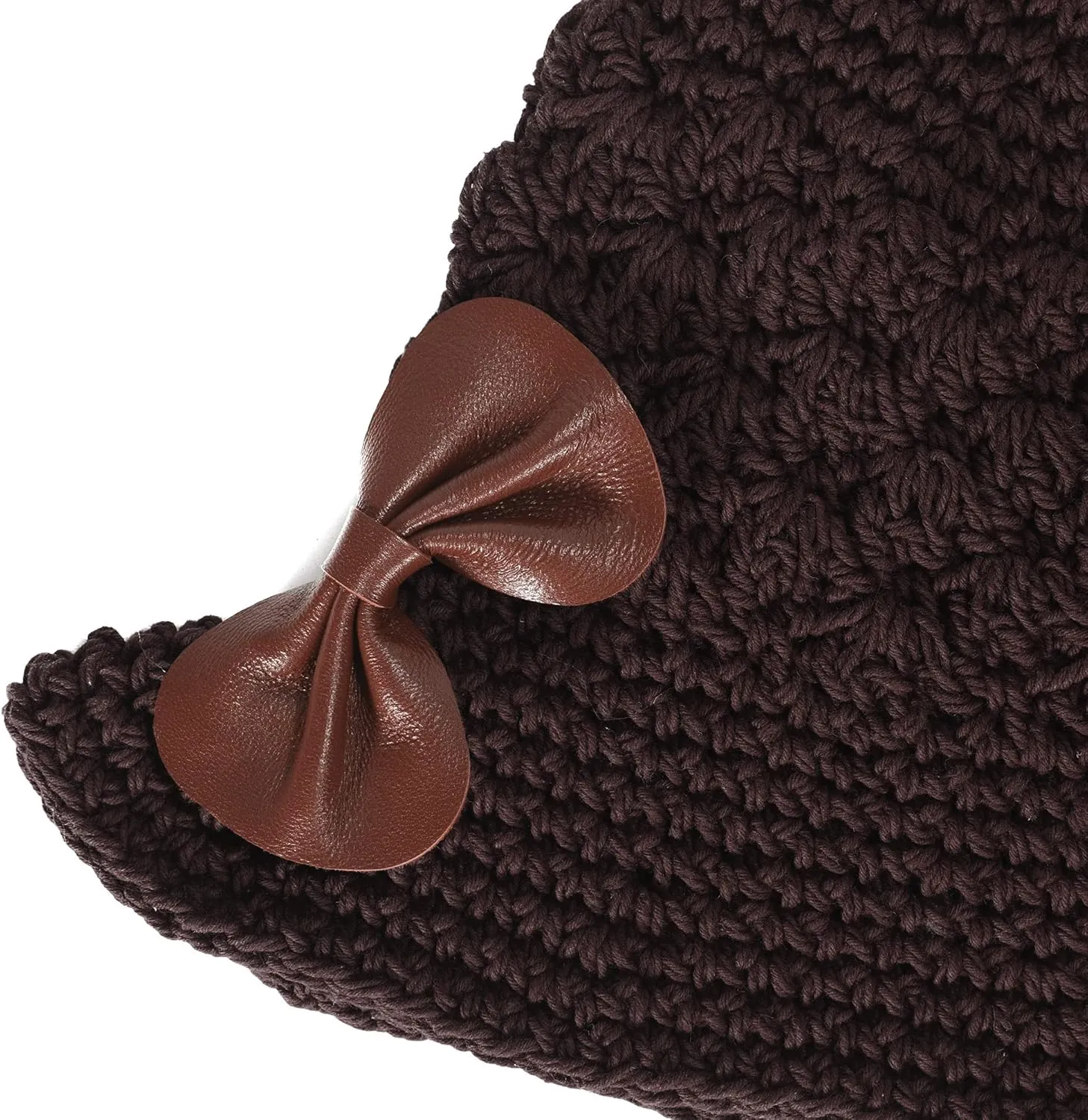 ZLYC Women Winter Crochet Bucket Hat Handmade Cotton Knit Cloche Bowler Hats