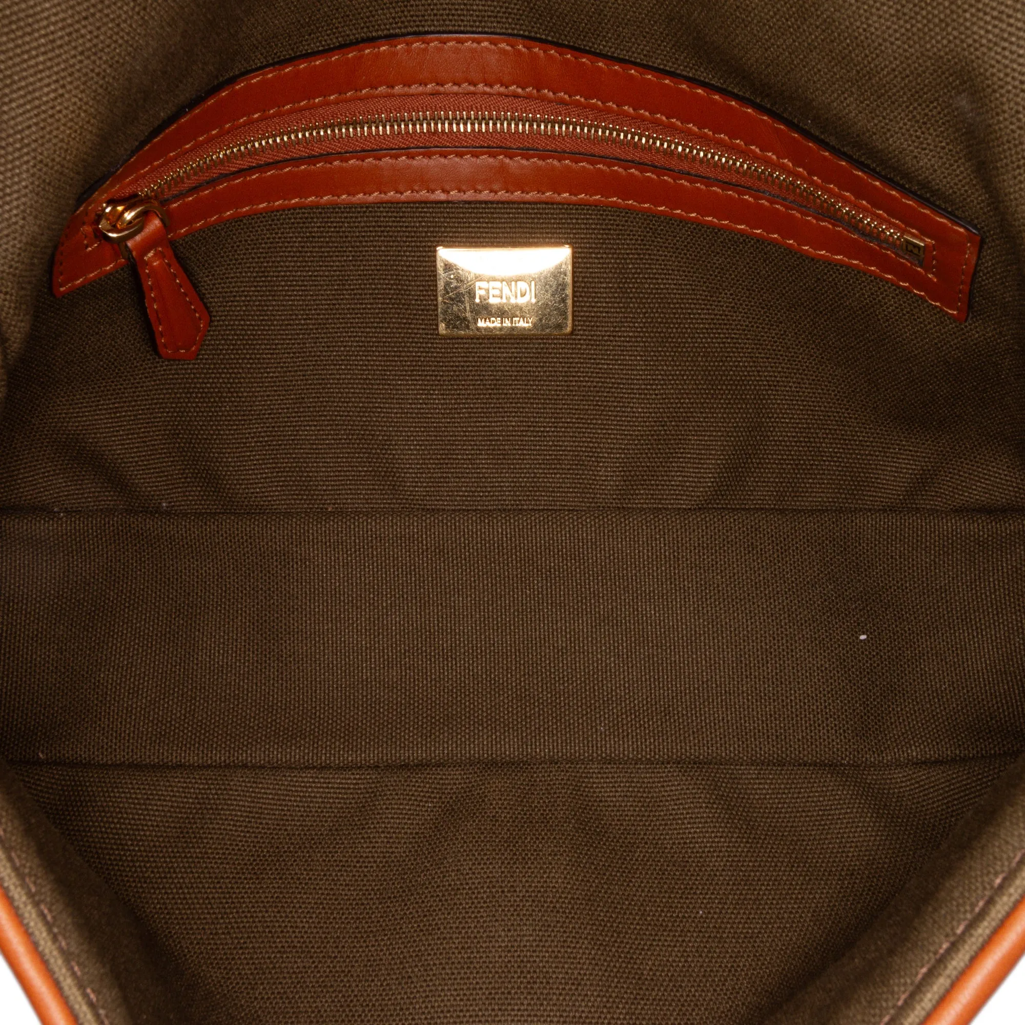 Zucca Embroidered Canvas Baguette Satchel